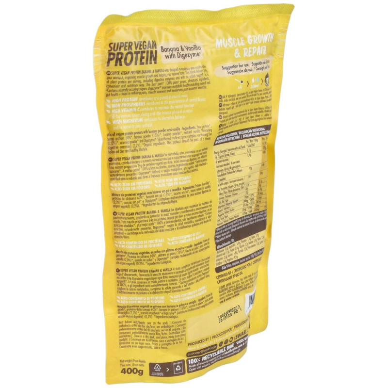 Super Vegan Protein Fitness Platano-Vainilla 350Gr