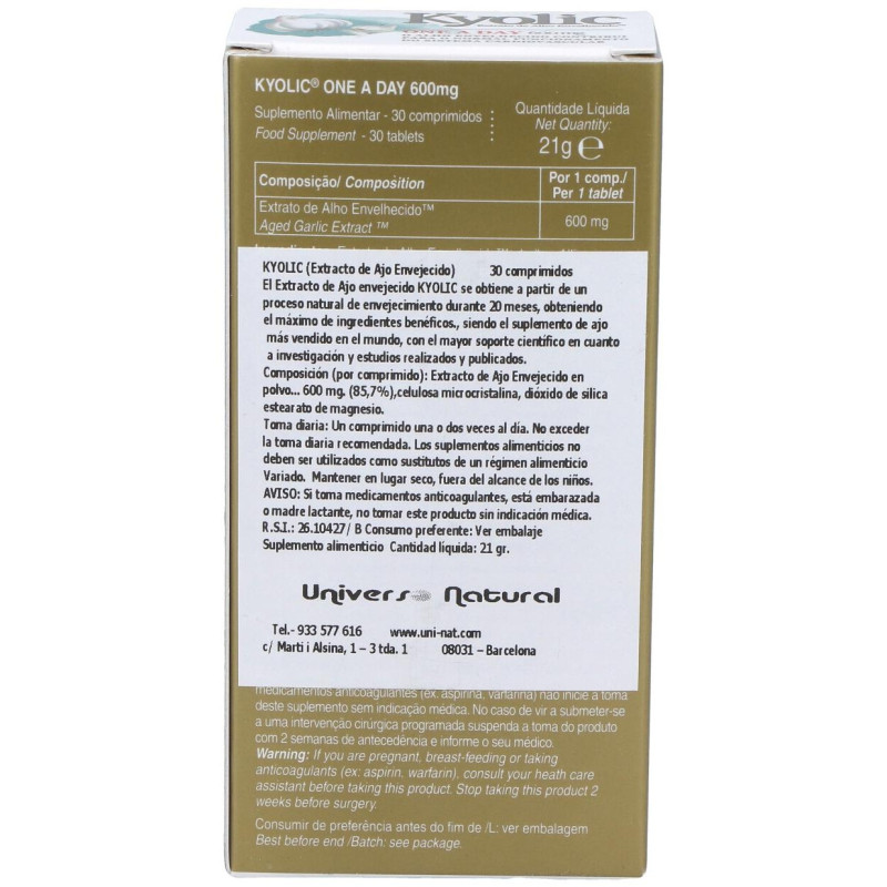 Kyolic One a Day 30comp - Universo Natural