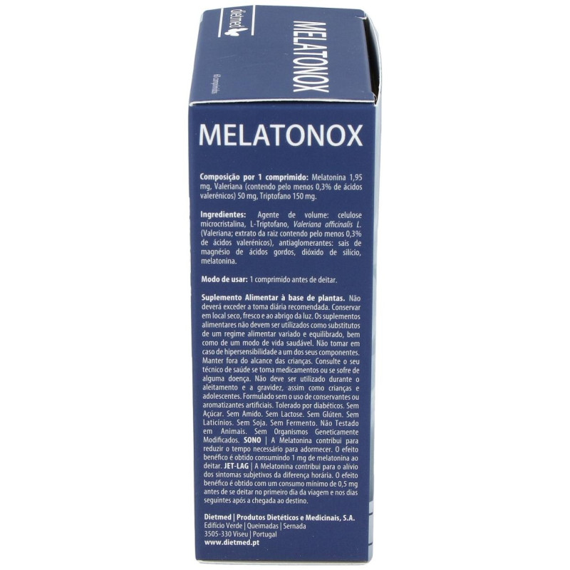 Melatonox Melatonina Valeriana y Triptofano 60comp - Dietmed