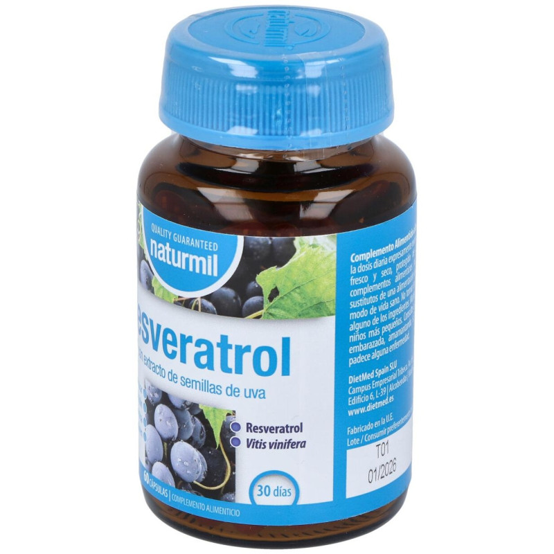 Naturmil Resveratrol con Extracto de Semilla de Uva 60 Cápsulas - Dietmed