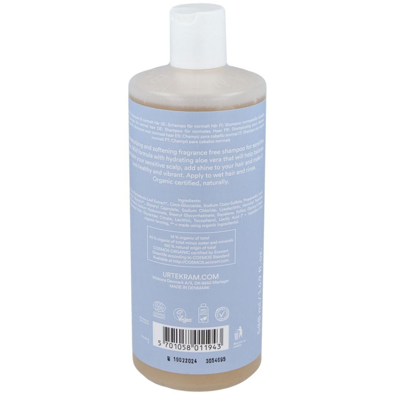 Fragance Free Champú Cuero Cabell Sensible 500m - Urtekram