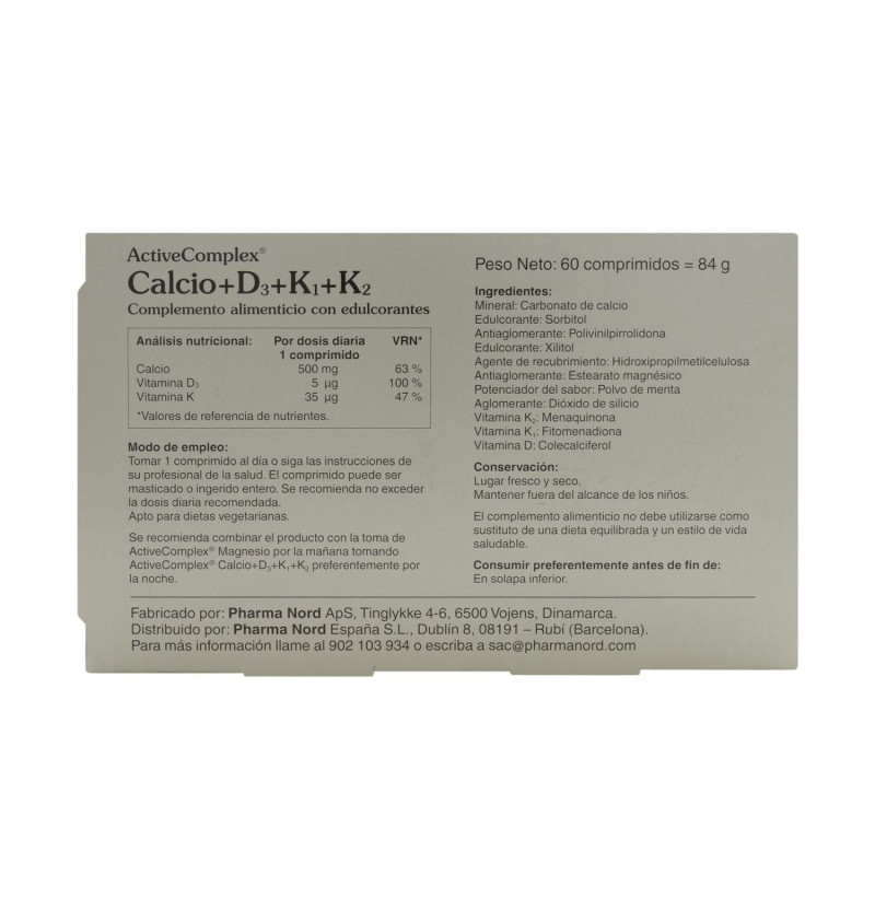 Activecomplex Calcio+d3+k (60 Comprimidos) - Pharma Nord