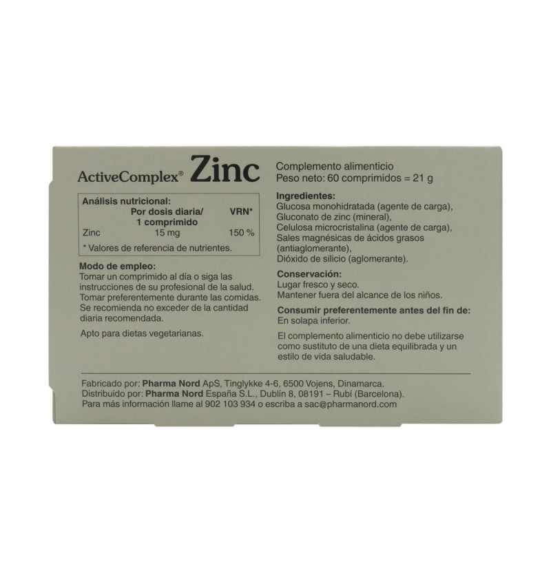 Activecomplex Zinc (60 Comprimidos) - Pharma Nord
