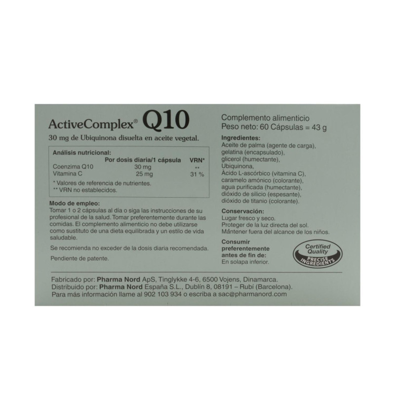 Activecomplex Q10 (60 Cápsulas) - Pharma Nord
