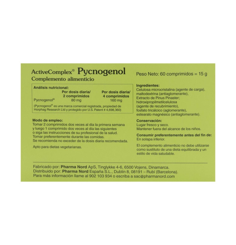 Activecomplex Pycnogenol (60 Comprimidos) - Pharma Nord