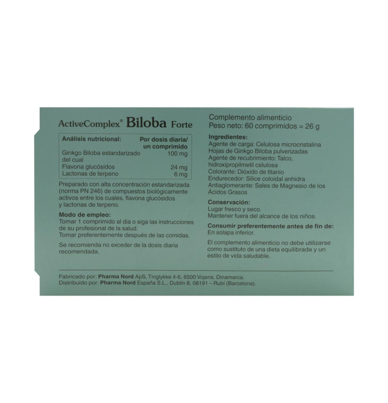 Activecomplex Biloba Forte (60 Comprimidos) - Pharma Nord