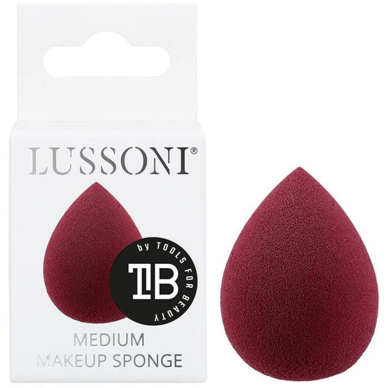 Lussoni Raindrop Makeup Sponge Medium Burgundy 1Ud