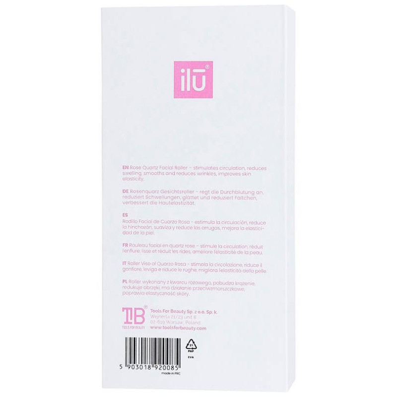 Ilū Facial Roller Rose Quartz 1Ud