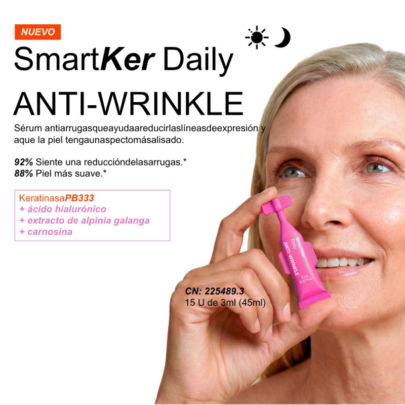 SmartKer Daily Serum Anti-arrugas, 15 un. de 3 ml. - Proteos Biotech