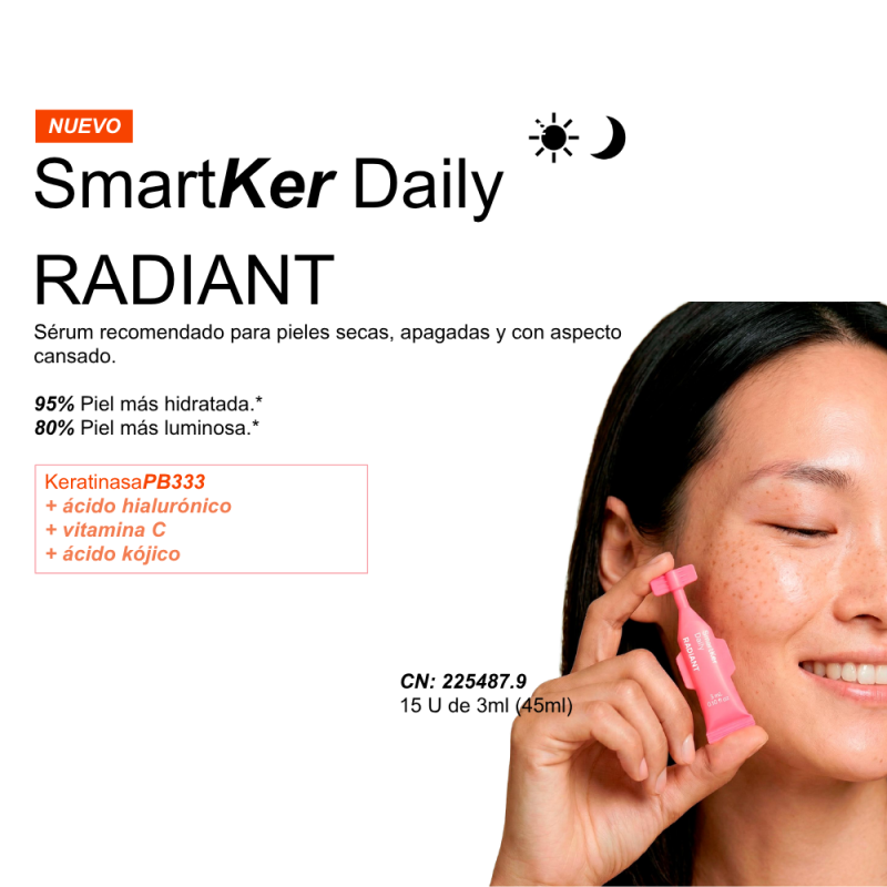 SmartKer Daily Serum Iluminador, 15 un. de 3 ml. - Proteos Biotech