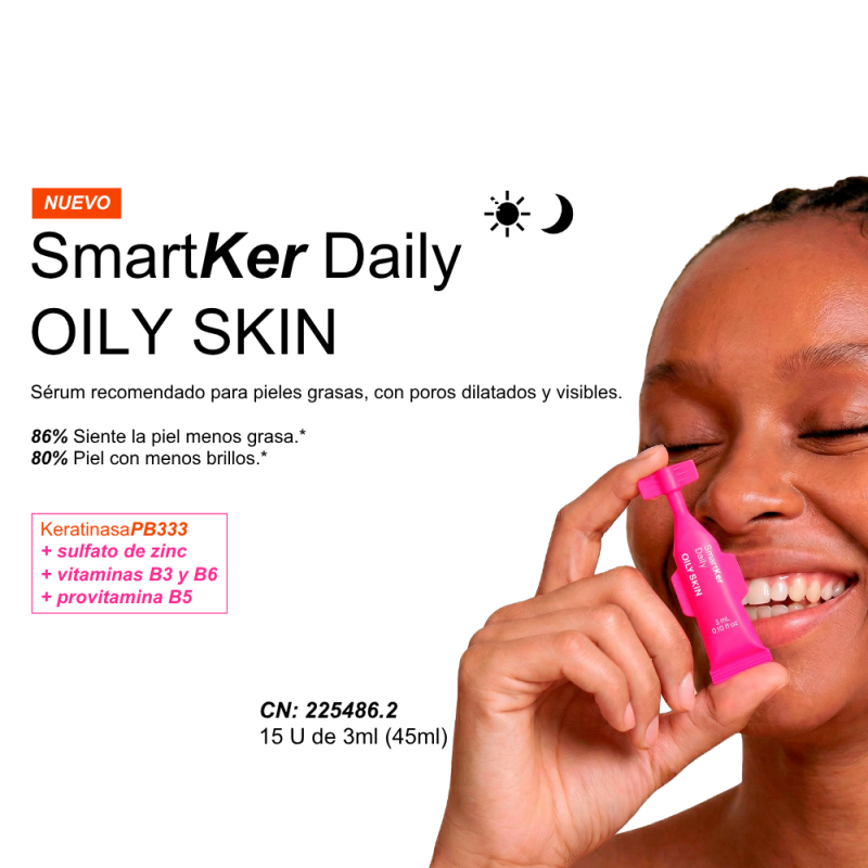 SmartKer Daily Serum Revitalizante pieles grasas, 15 un. de 3 ml. - Proteos Biotech