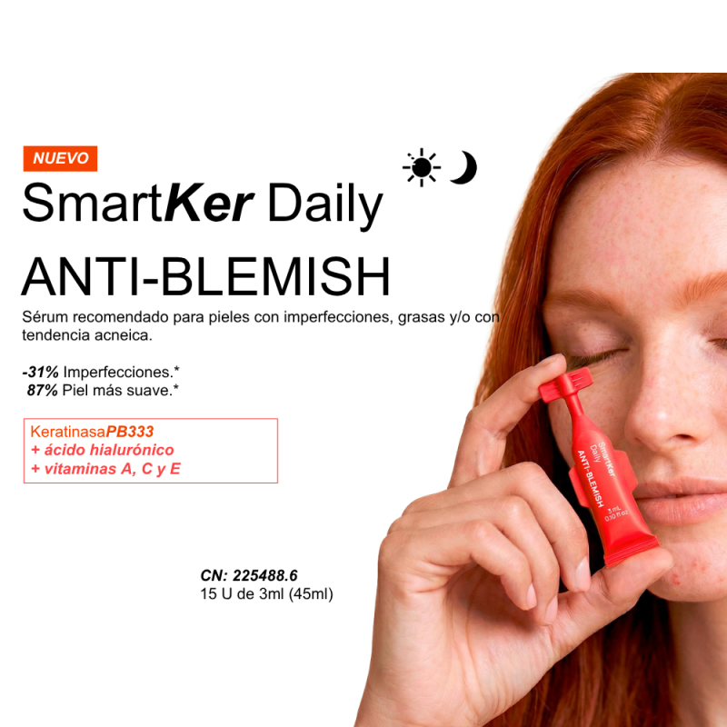 SmartKer Daily Serum Anti-imperfecciones, 15 un. de 3 ml. - Proteos Biotech