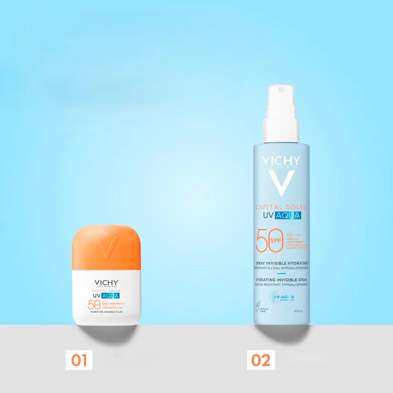 Capital Soleil UV AQUA Fluido Hidratante Invisible, 50 ml. - Vichy