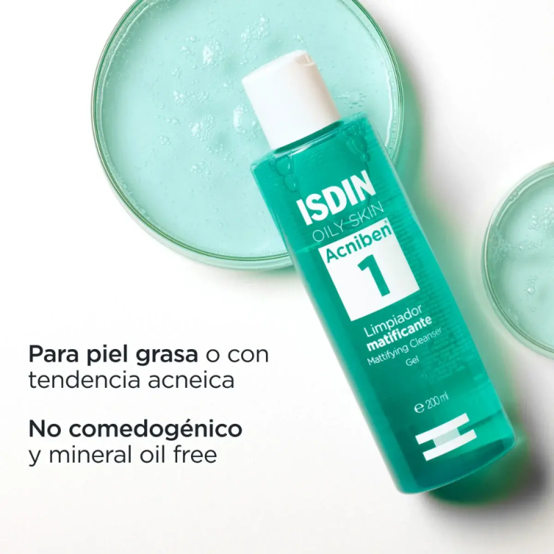 Acniben Limpiador Matificante Gel, 200 ml. - Isdin 