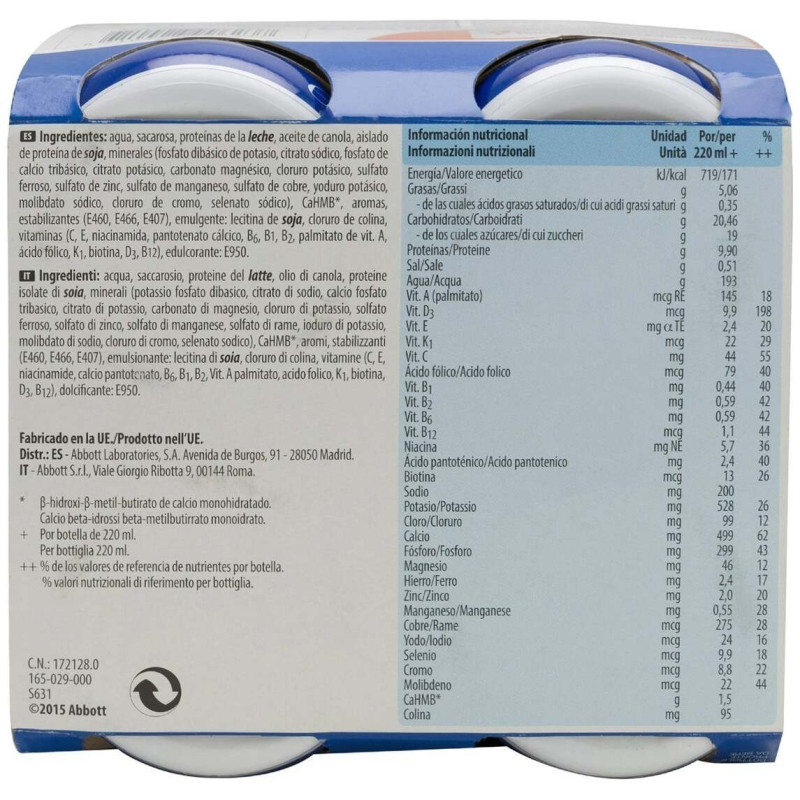 ® Nutrivigor Sabor Vainilla 4x220ml - Ensure