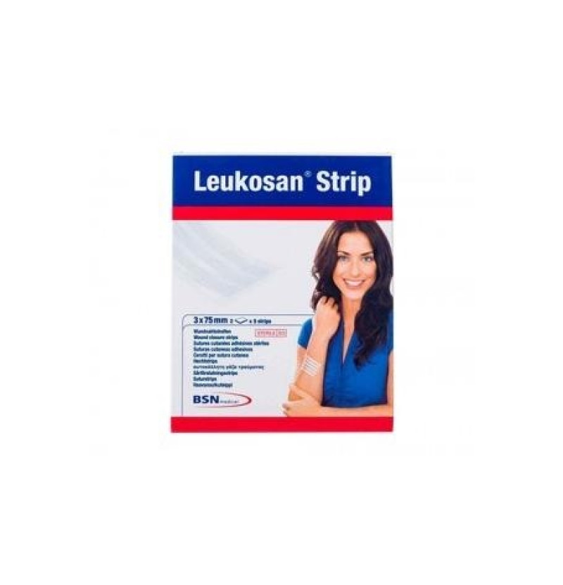 Leukosan Strip - Sutura Cutanea Esteril (tira 75 mm X 3 mm 10 Tiras) - Sin Marca