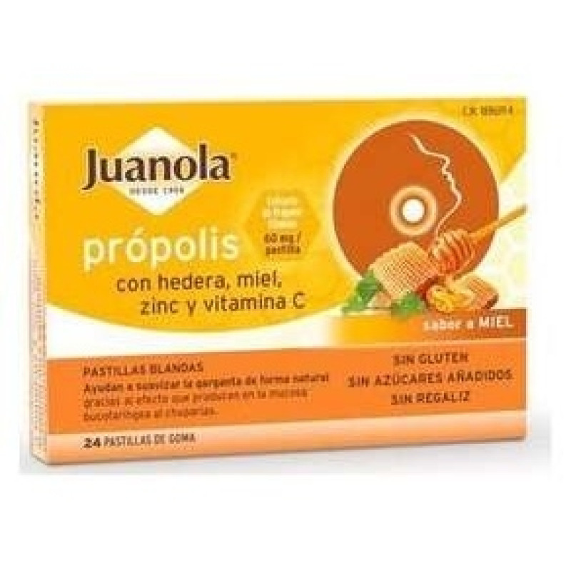Juanola Propolis con Hedera Sabor Miel 24 Unidades - Pastillas