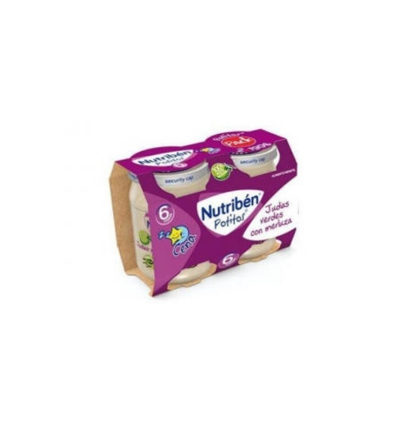 Nutriben Cena Judias Verdes con Merluza, 2 Potitos - Alter Farmacia S.a