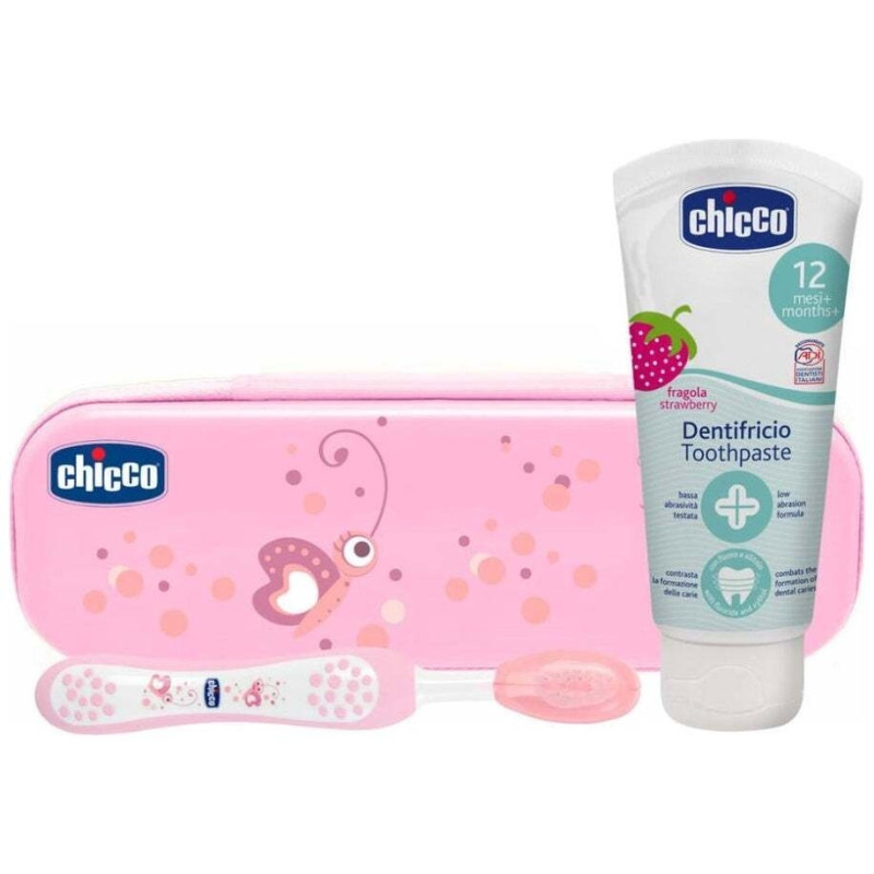 Chic Set Cuidado Oral Fluor 6 - 36m Rosa - Chicco