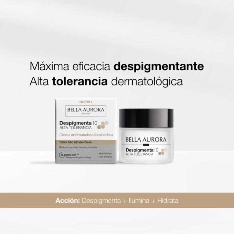 Despigmenta10 Crema Antimanhas Iluminadora, 50 ml - Bella Aurora Labs