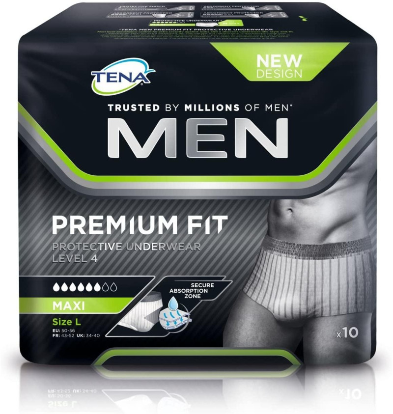 Absorbente Incontinencia Orina - Tena Men Protective Underwear Calzoncillo (10 Unidades Talla L) - Sca Hygiene Products