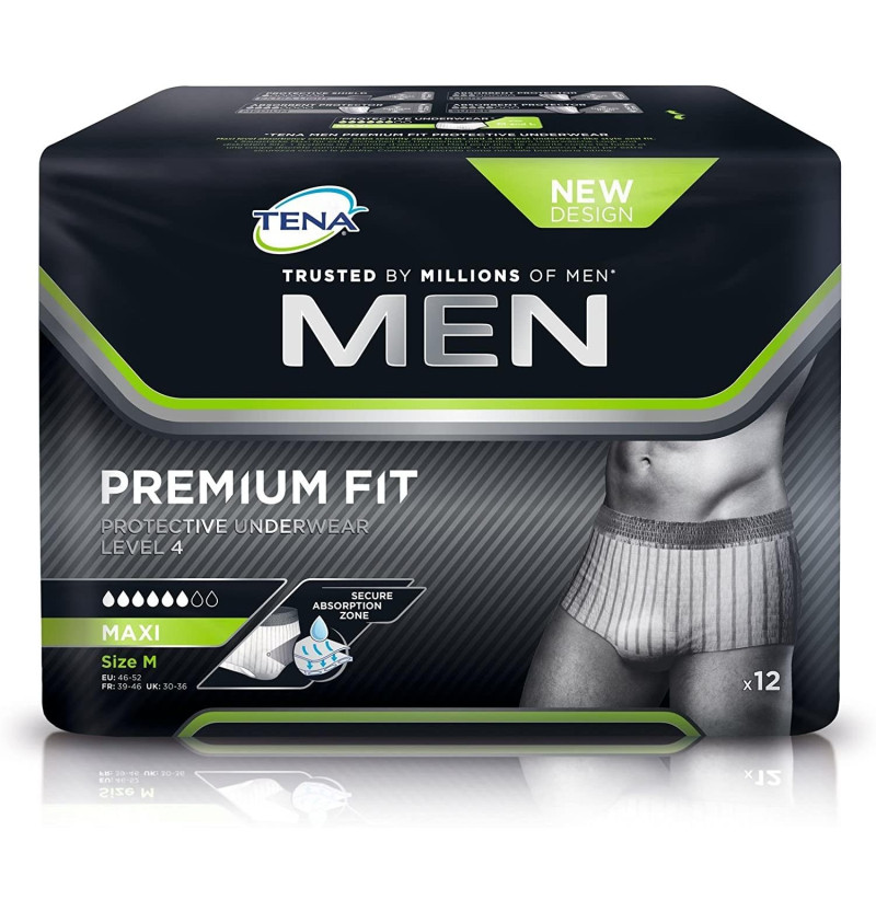 Absorbente Incontinencia Orina - Tena Men Protective Underwear Calzoncillo (12 Unidades Talla M) - Sca Hygiene Products