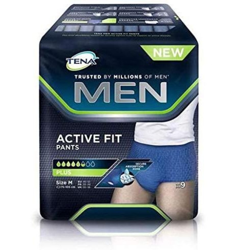 Absorbente Incontinencia Orina Dia Anatomico - Tena Men Pants Active Fit (8 Unidades Talla Mediana) - Sca Hygiene Products