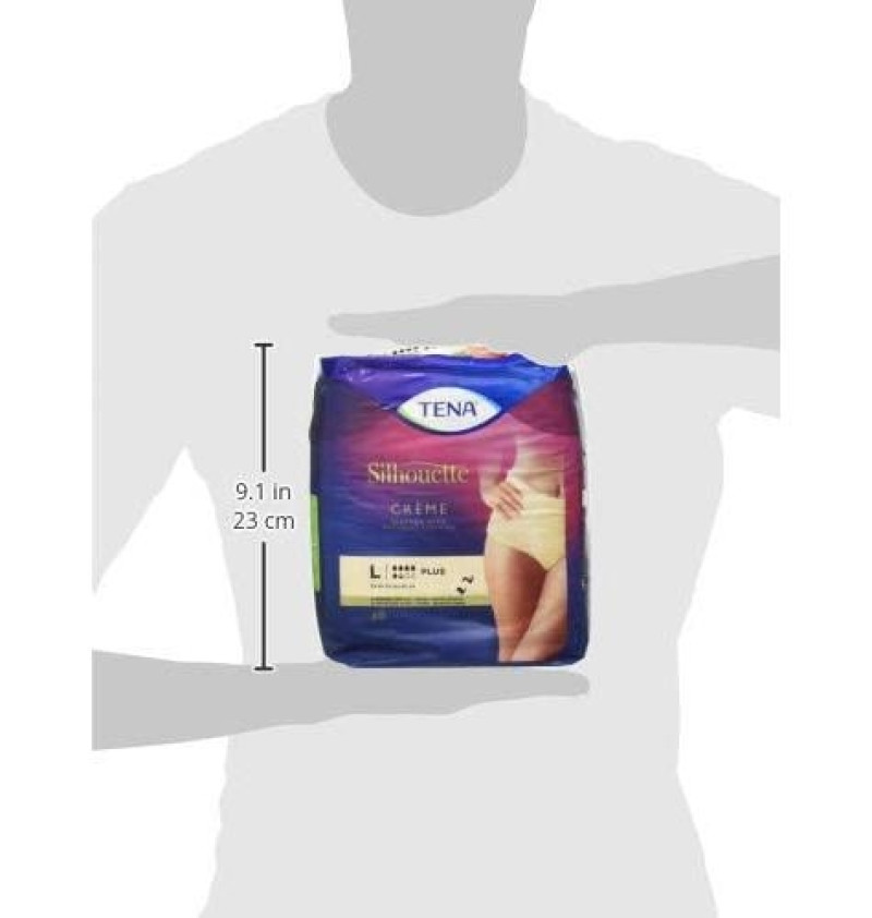 Absorbente Incontinencia Orina Dia Anatomico - Tena Silhouette Braga Cintura Alta Crema (8 Unidades Talla Grande) - Sca Hygiene Products