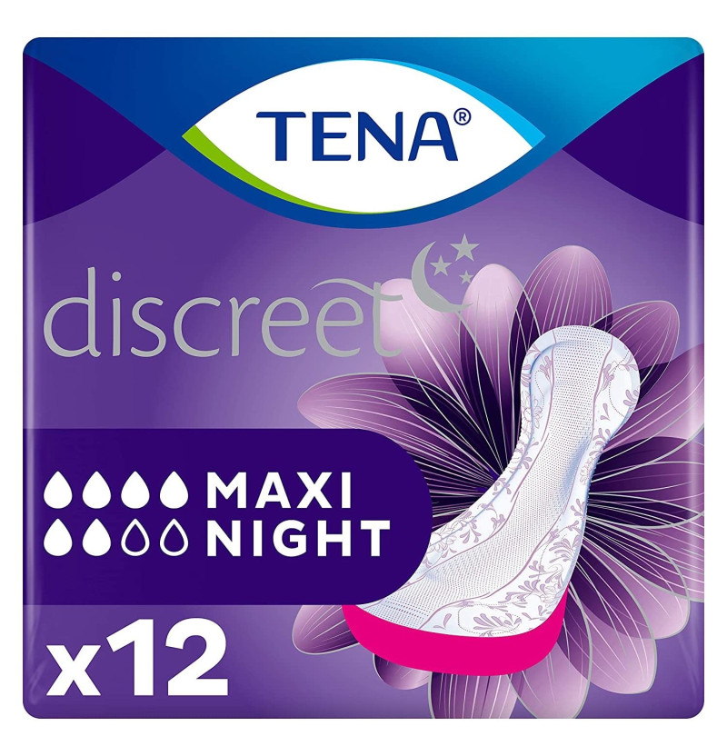 Absorbente Incontinencia Orina Ligera - Tena Discreet Maxi Night (12 Unidades) - Sca Hygiene Products