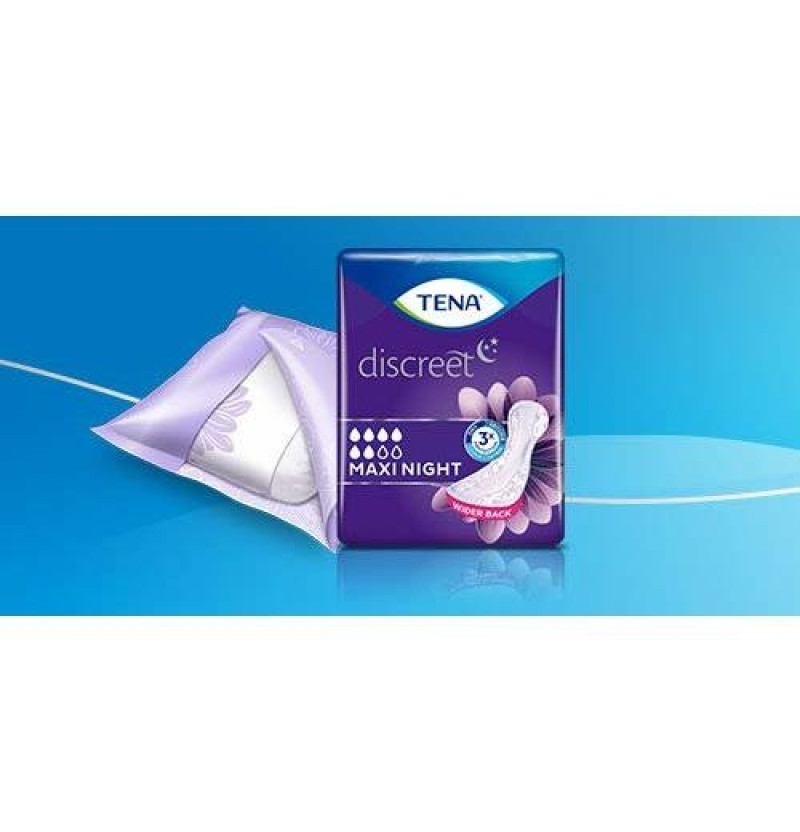 Absorbente Incontinencia Orina Ligera - Tena Discreet Maxi Night (12 Unidades) - Sca Hygiene Products