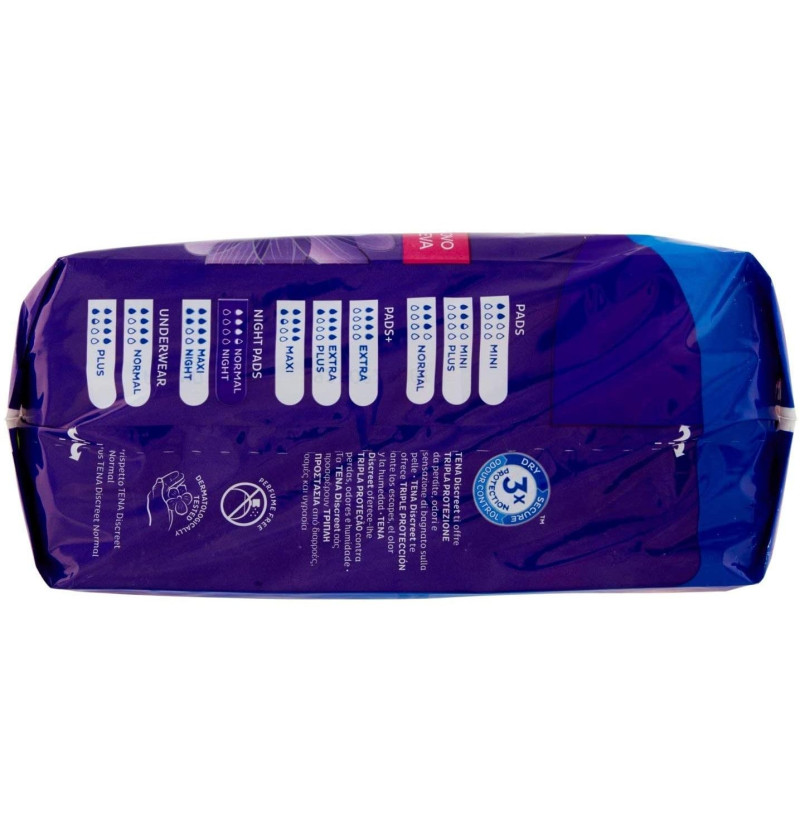 Absorbente Incontinencia Orina Noche Anatomico - Tena Discreet Noche Normal (10 Unidades) - Bsn Medical