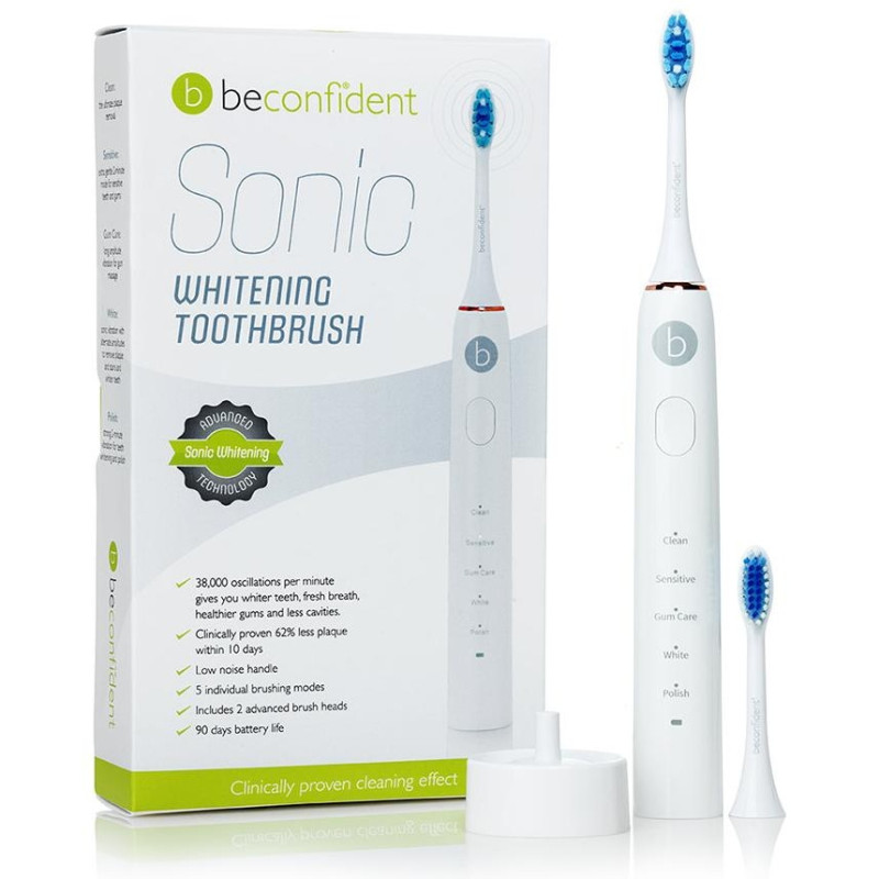 Sonic Electric Whitening Toothbrush White/rose Gold - Beconfident