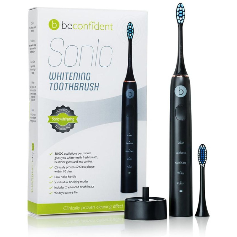 Sonic Electric Whitening Toothbrush Black/rose Gold 2 - Beconfident