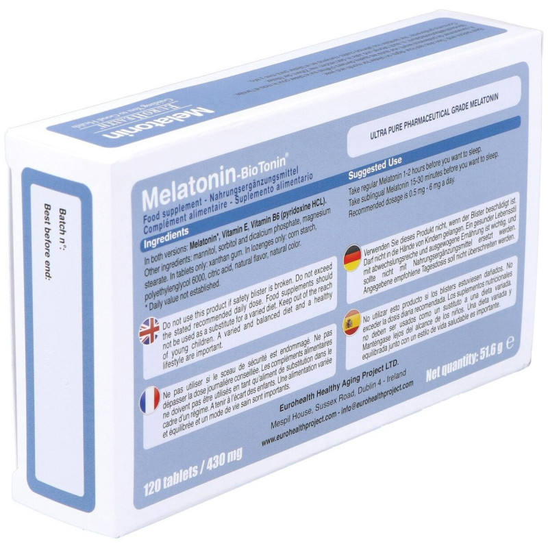 Melatonin Biotonin 1.9mg 120comp - Eurohealth