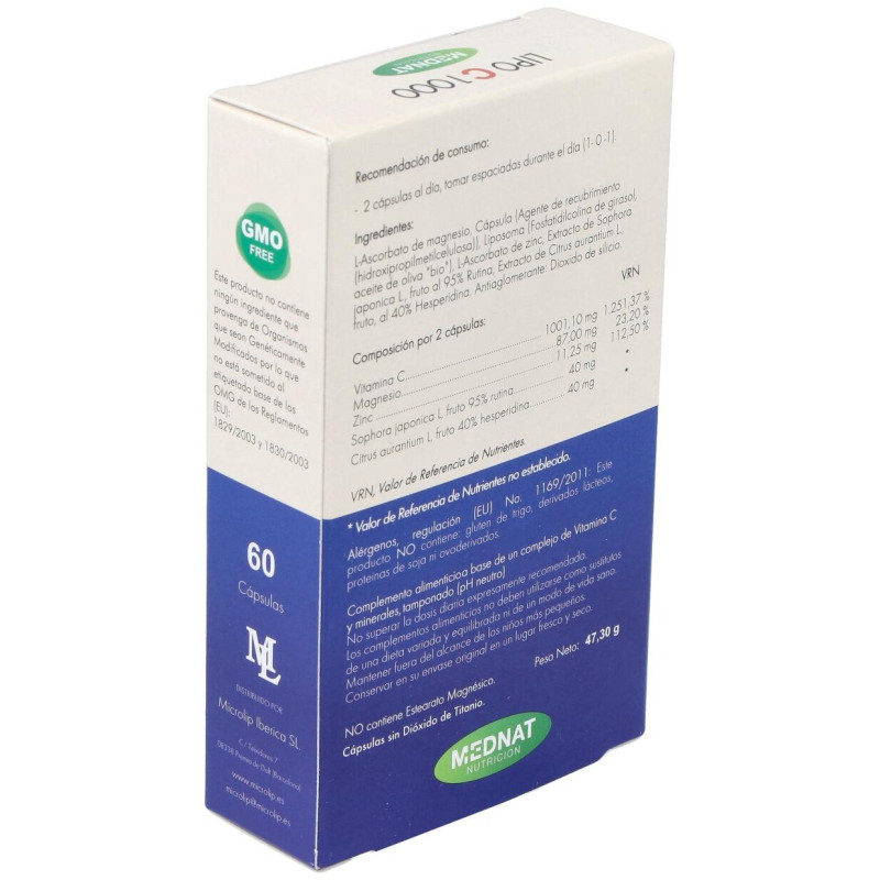 Lipo C 1000 Vitamina C Liposomada 60cap - Mednat