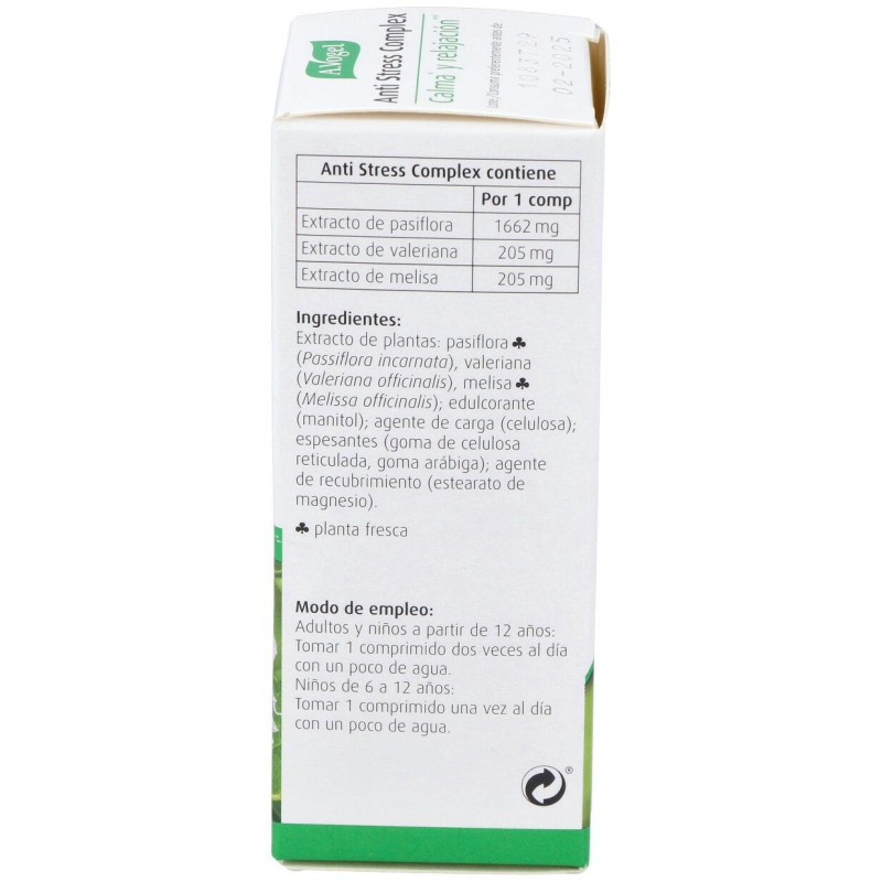A. Vogel Anti - Stress Complex Suplemento para Relajar el Sistema Nervioso 30 Comprimidos - A.vogel - Bioforce