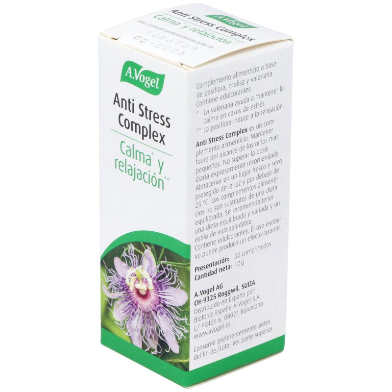 A. Vogel Anti - Stress Complex Suplemento para Relajar el Sistema Nervioso 30 Comprimidos - A.vogel - Bioforce