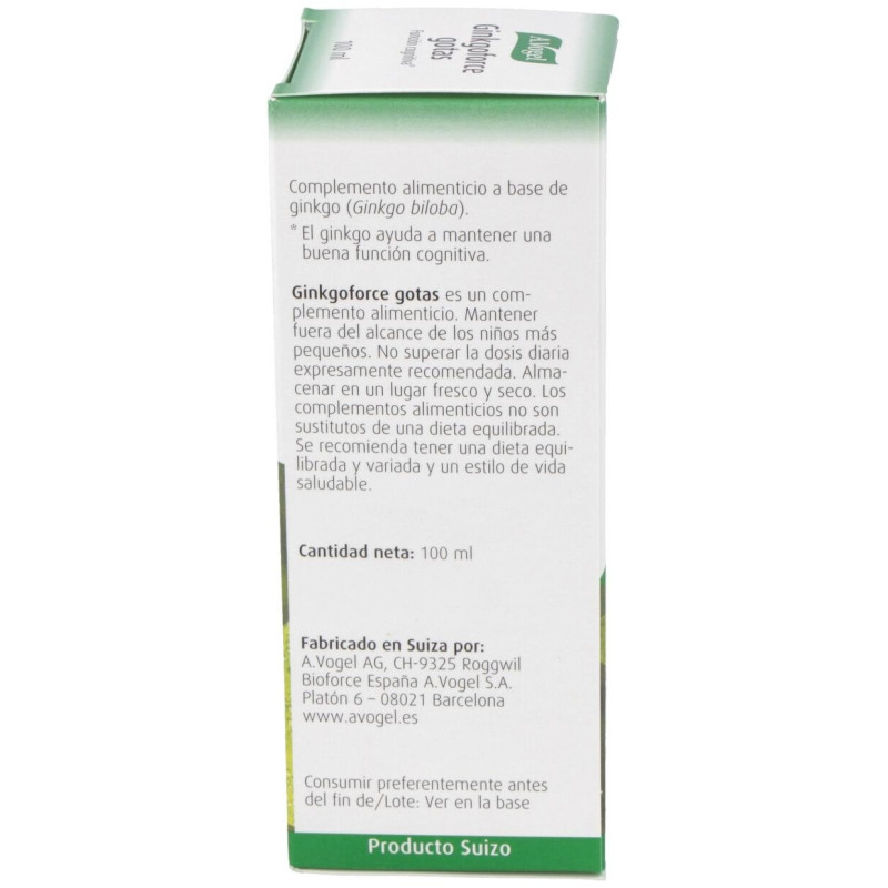 A. Vogel Ginkgoforce Gotas 100ml - A.vogel - Bioforce