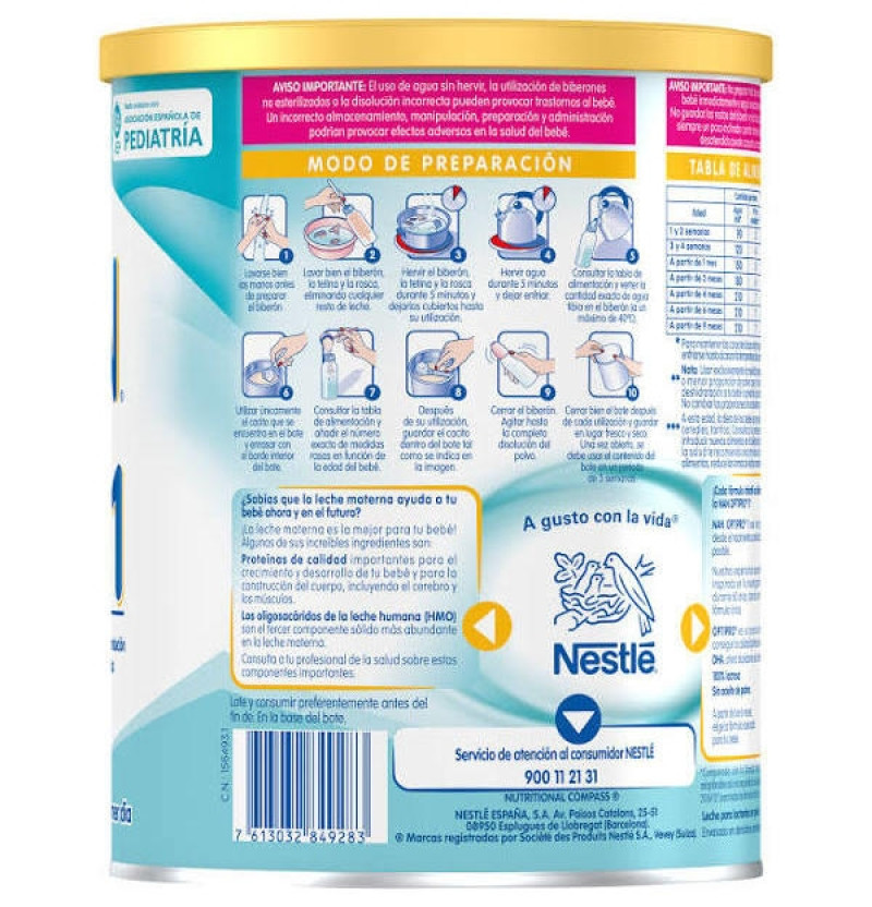 Nan Optipro 1 Leche Lactantes (1 Envase 800 g) - Nestlé