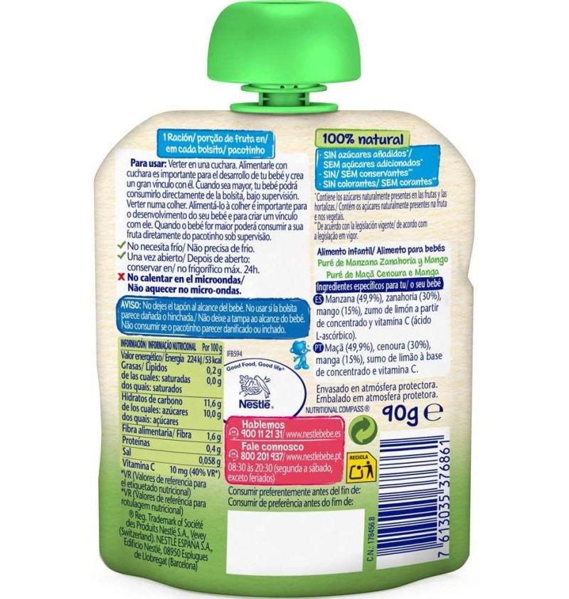 Naturnes Manz/zanah/mang 90g - Nestlé