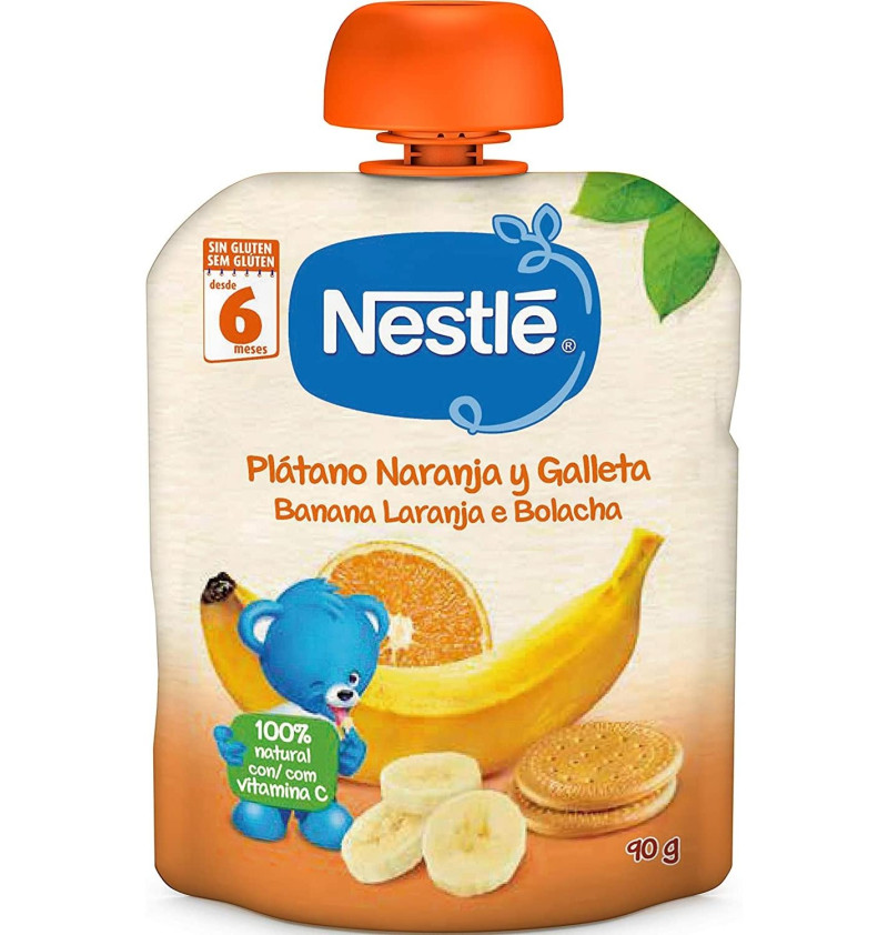 Naturnes Platano Naranja Galleta 8x90gr - Nestlé