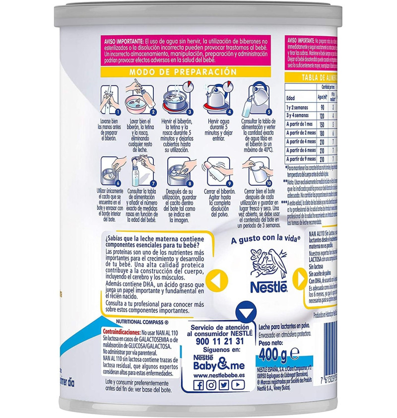 Al Nan Sin Lactosa (1 Bote 400 G)