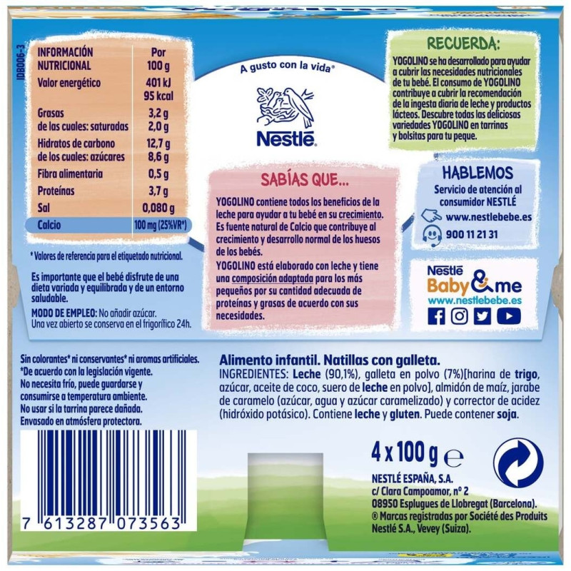 Nestle Yogolino Galleta 6 4x100g - Yogolino