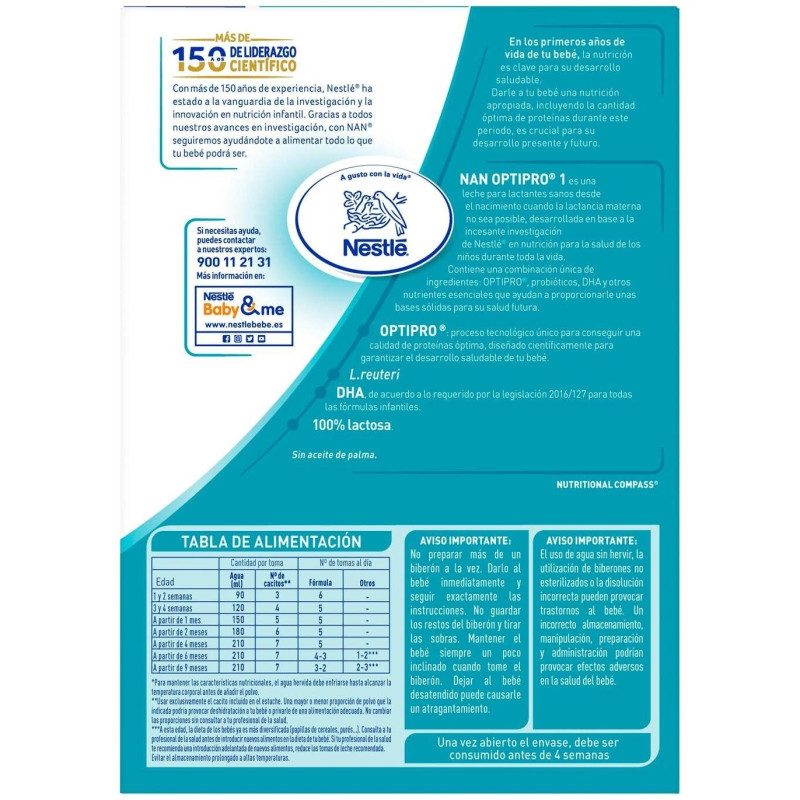 Nan Optipro 1 Leche En Polvo Para Lactantes, 1200 G