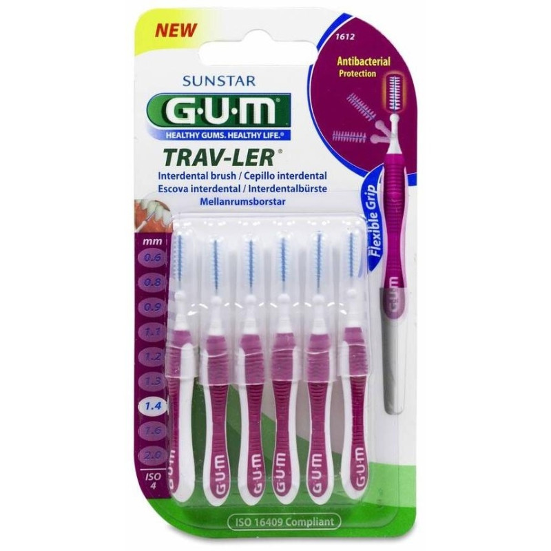 Cepillo Interdental Trav - Ler 1612 1,4mm 6un Rosa - Gum