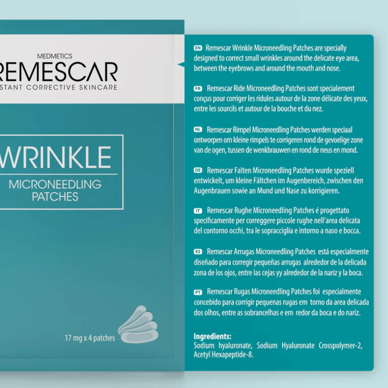 Parches de Microneedling para arrugas, 4 patches de 17 mg. - Remescar