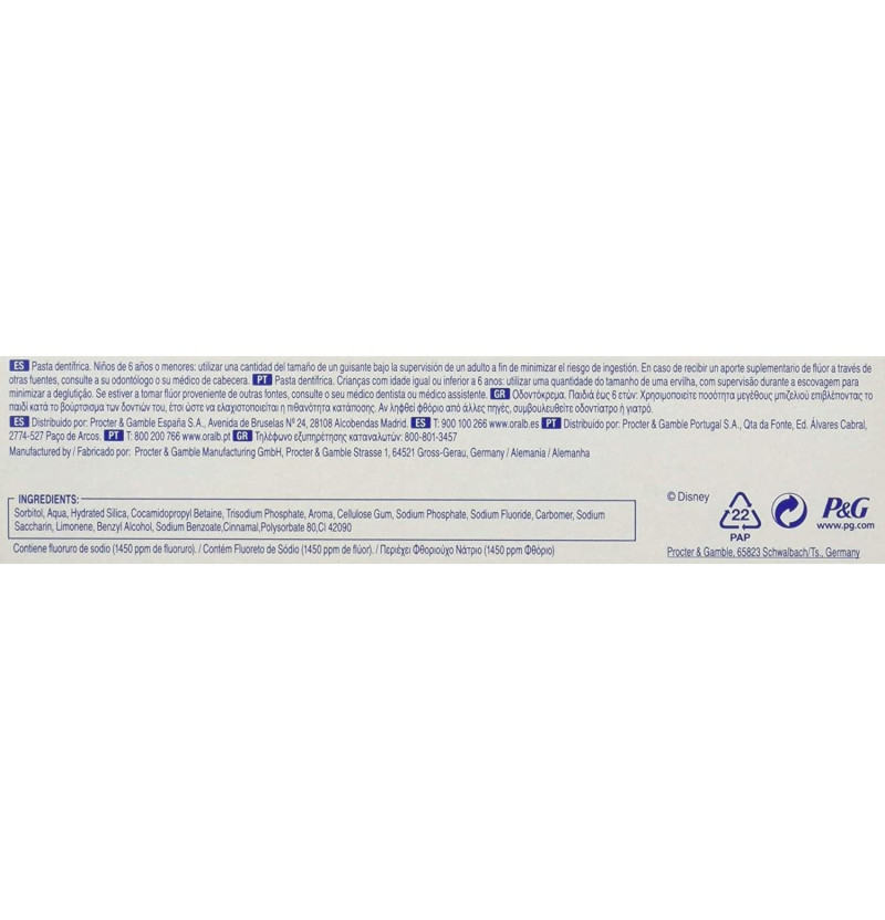 Oral - B Kids Pasta Dental Frozen (1 Envase 75 ml) - Procter&gamble España S.a