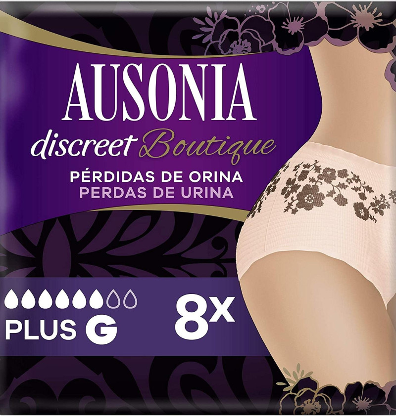 Absorbente Incontinencia Orina Ligera - Ausonia Discreet Boutique Pants (8 Unidades Talla M) - Procter&gamble España S.a