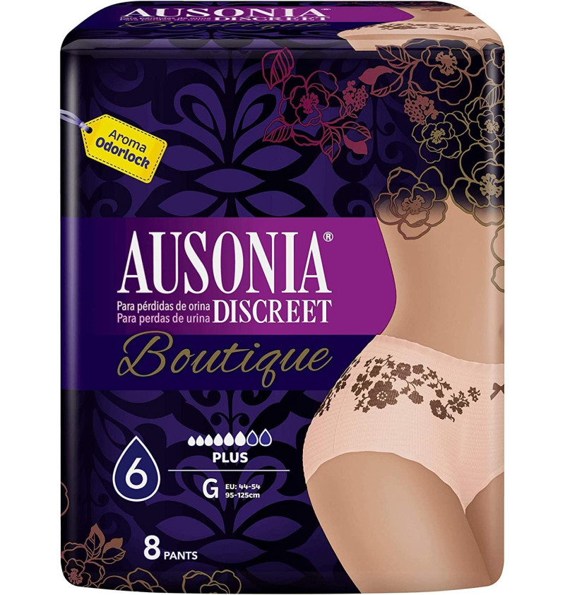 Absorbente Incontinencia Orina Ligera - Ausonia Discreet Boutique Pants (8 Unidades Talla M) - Procter&gamble España S.a