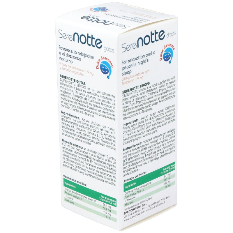 Melatonina 1,9mg. (serenotte) 50ml - Specchiasol